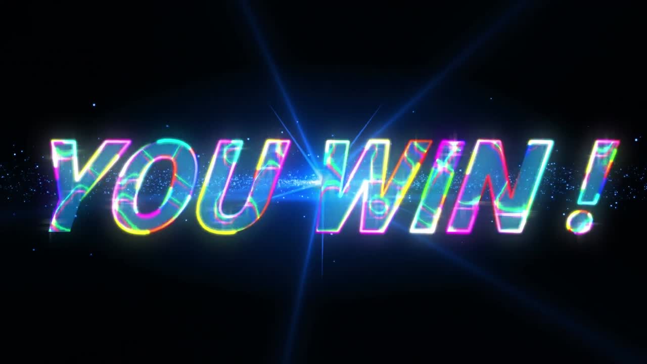 빛나는 애니메이션은 파란색 빛과 움직이는 파도에 대한 텍스트를 얻습니다.