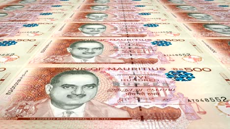 billetes de cincocientos rupias de las islas de mauricio, dinero en efectivo, bucle