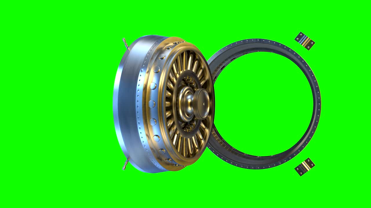 банковский хранилище. он открывается. очень тяжелые стальные двери. огромная толстая стена.