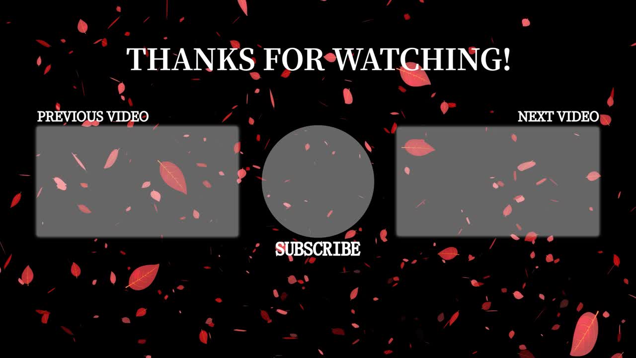 가을 잎 입자 유튜브 엔드 카드 엔딩 스크린 모션 그래픽