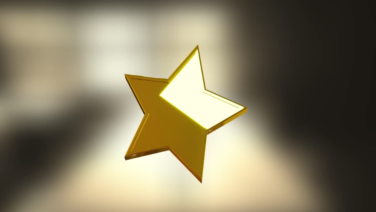 animación de la estrella de oro de navidad en fondo gris