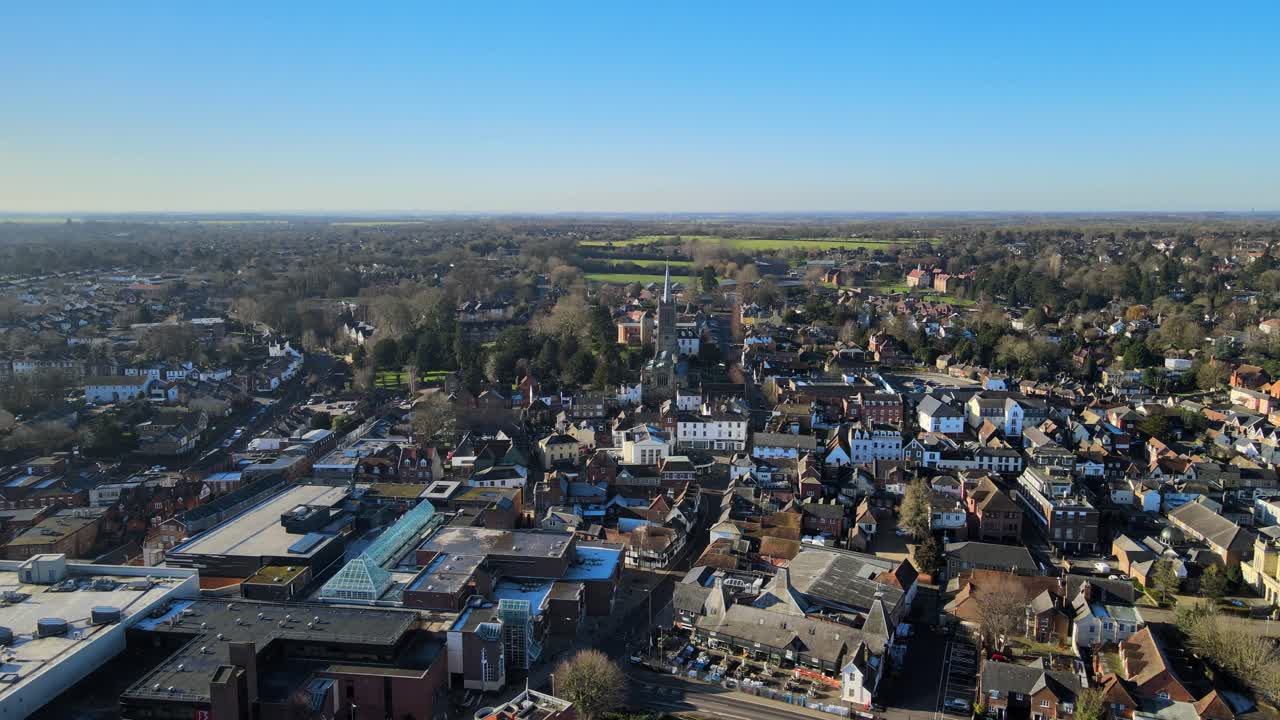bishop stortford town centre hertfordshire reino unido punto de vista aérea