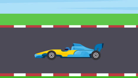 an animation of formula 1 racing cars background