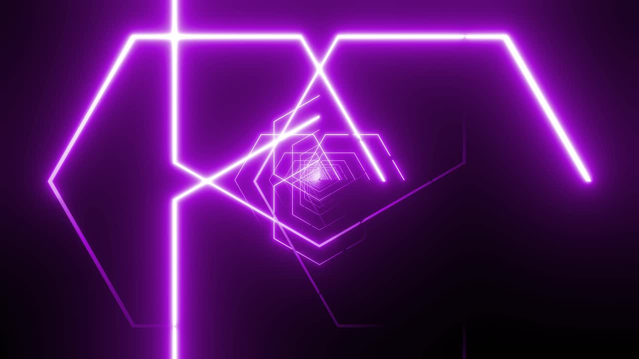 Abstract Purple Neon Geometric Tunnel