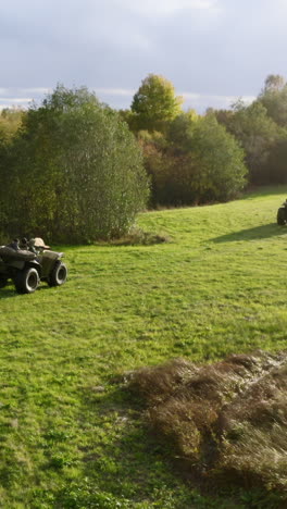 quad bikes in a field