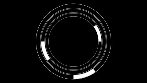 animación en bucle 3d de círculos de neón de carga de moda. icono de progreso con canal alfa y pantalla verde. signo de descarga.