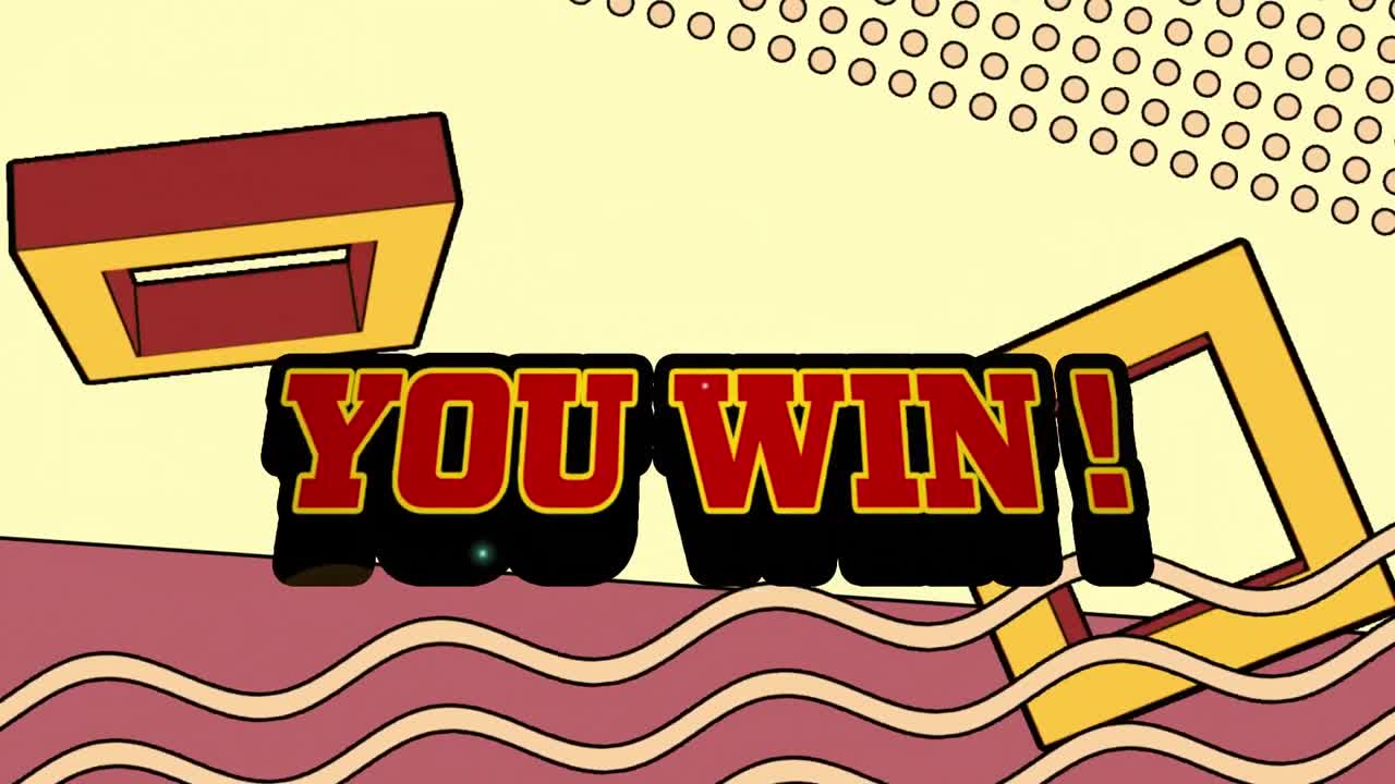 추상적인 패턴 위에 텍스트를 이기는 애니메이션