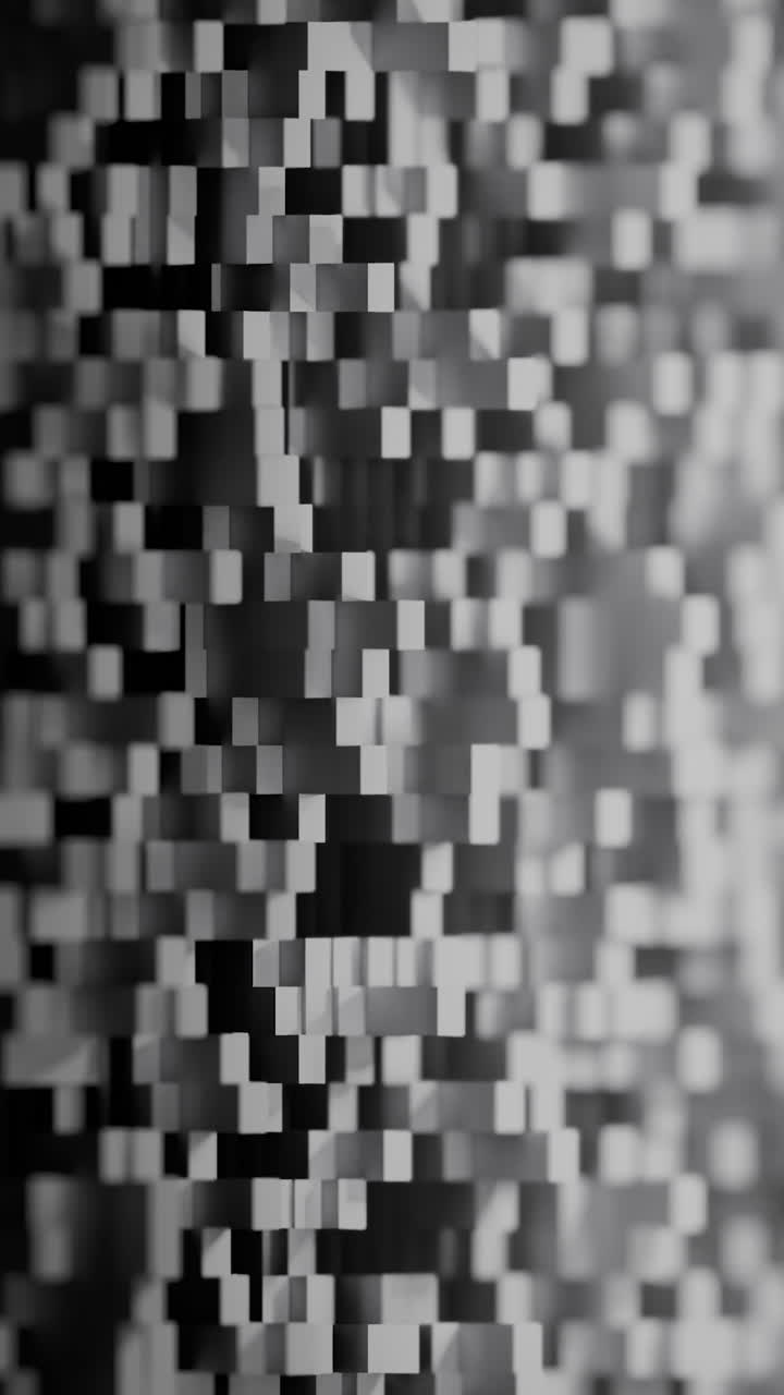 Abstract Geometric Cube Pattern in Grayscale