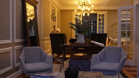 shot of interior living room of a hotel in an old house in mexico city