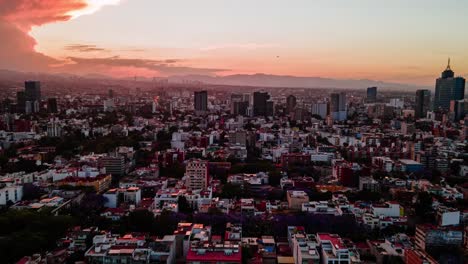 hyperlapse at sunset in mexico city
