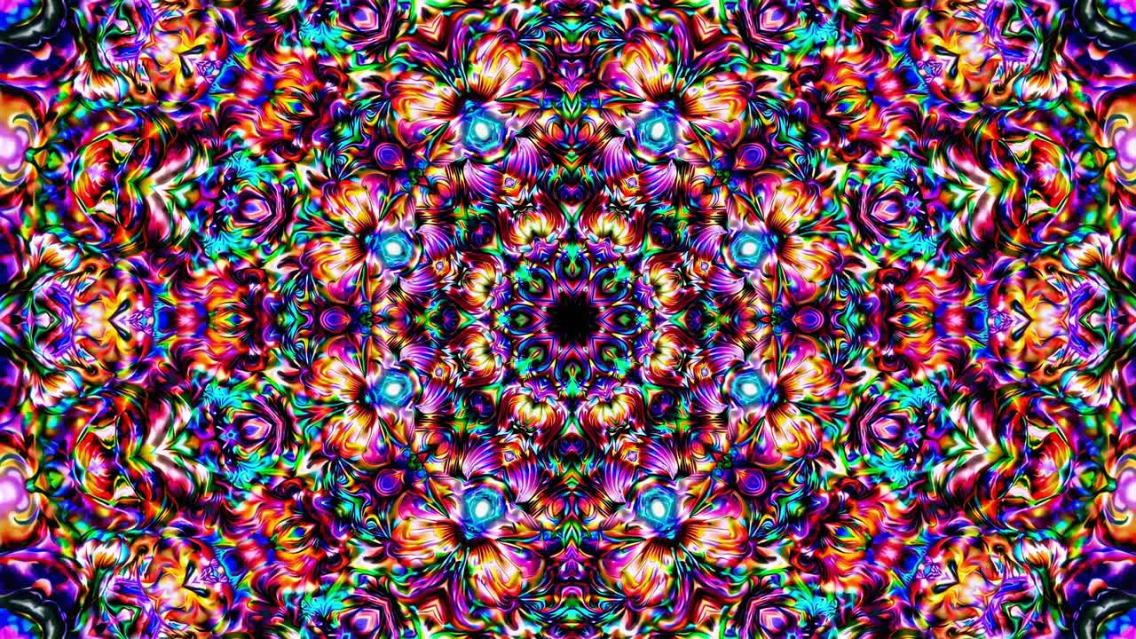 Colorful and mesmerizing mandala with intricate details and vibrant colors creating a psychedelic kaleidoscopic vision, perfect for backgrounds, posters, and digital art projects
