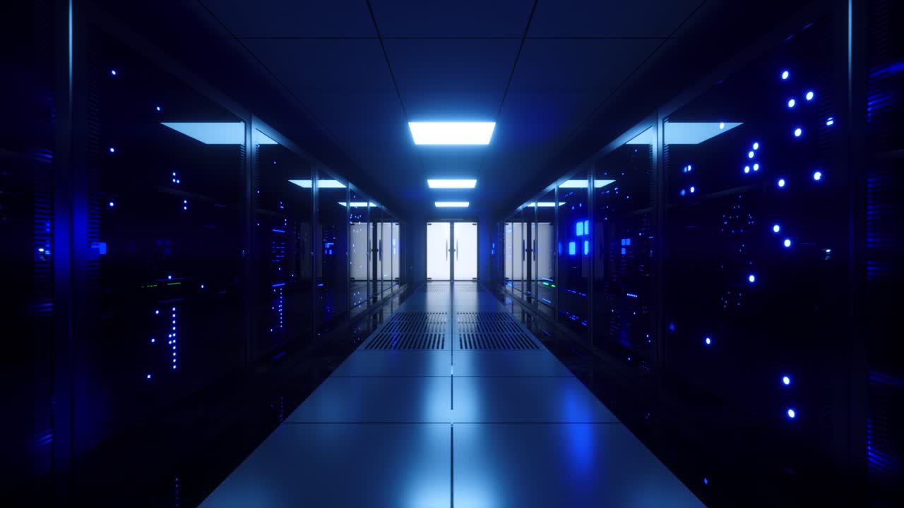 Futuristic Data Center Corridor