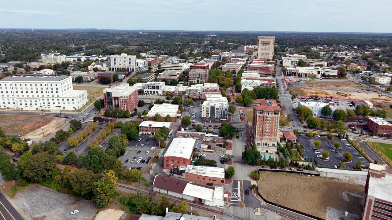 high aerial push in to spartanburg sc, south carolina