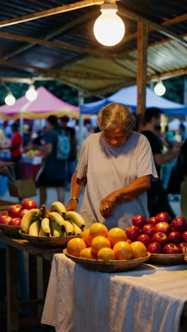 fruit vendor at night market