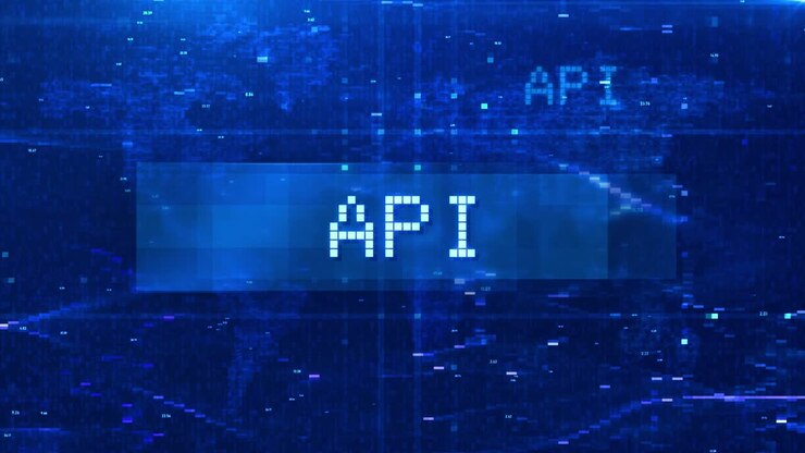 API digitale tekstanimatie over futuristische wereldkaart en HUD-effecten