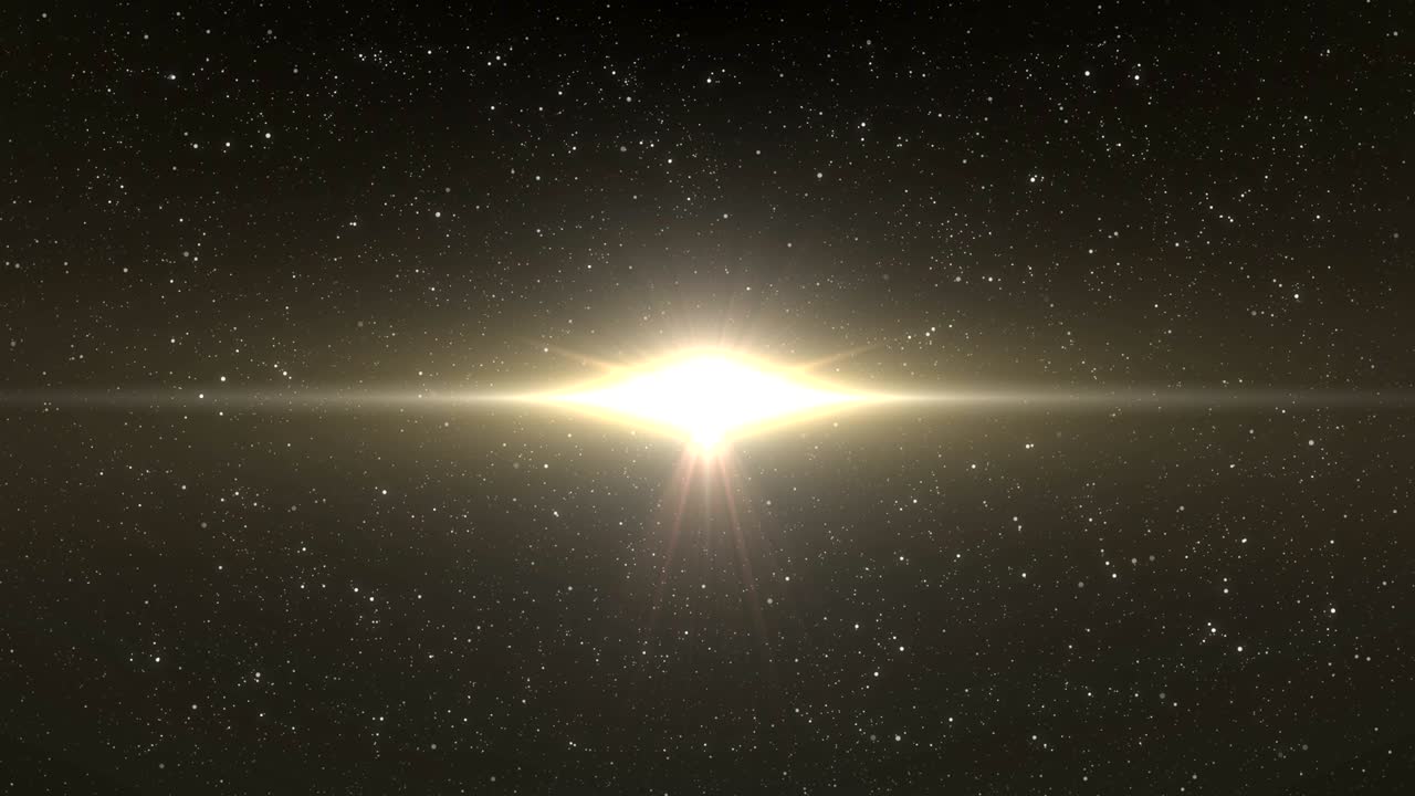 밤하늘에 빛나는 밝은 황금색 반점이