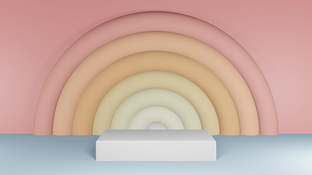 podio de presentación de productos en colores pastel