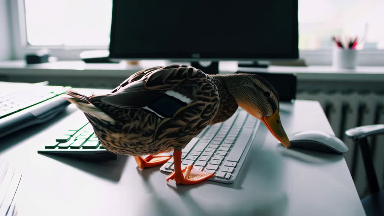 Duck at the Computer