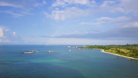 aerial drone tanjung tinggi and kelayang beach belitung island