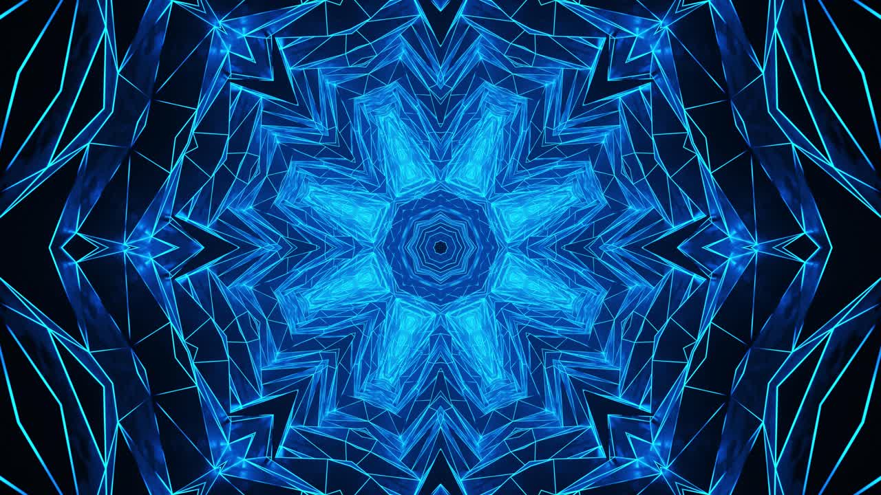 diseño abstracto azul con estrella en el medio. ciclo caleidoscopio vj