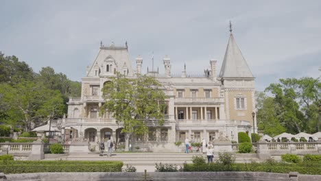 grand palace in a beautiful garden