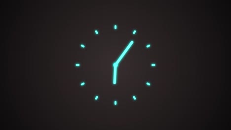 Glowing Digital Clock Face on Dark Background