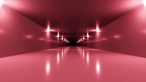 red tunnel with lights