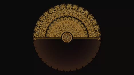 gold mandala ornament background. folk luxury animation. for yoga, design. golden abstract flowers loop vp 006