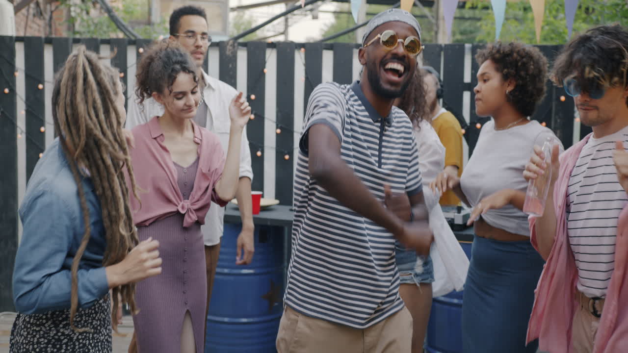 Friends Enjoying a Backyard Party
