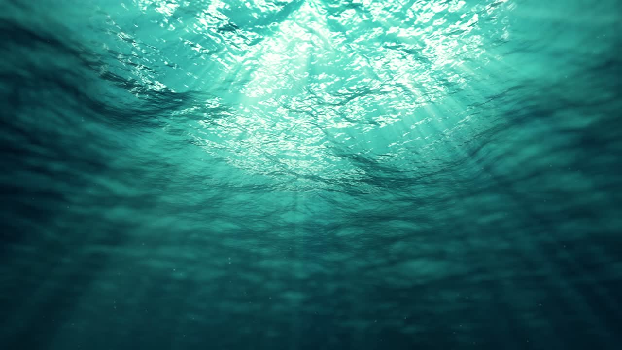 rayos solares submarinos en el océano (bucle)