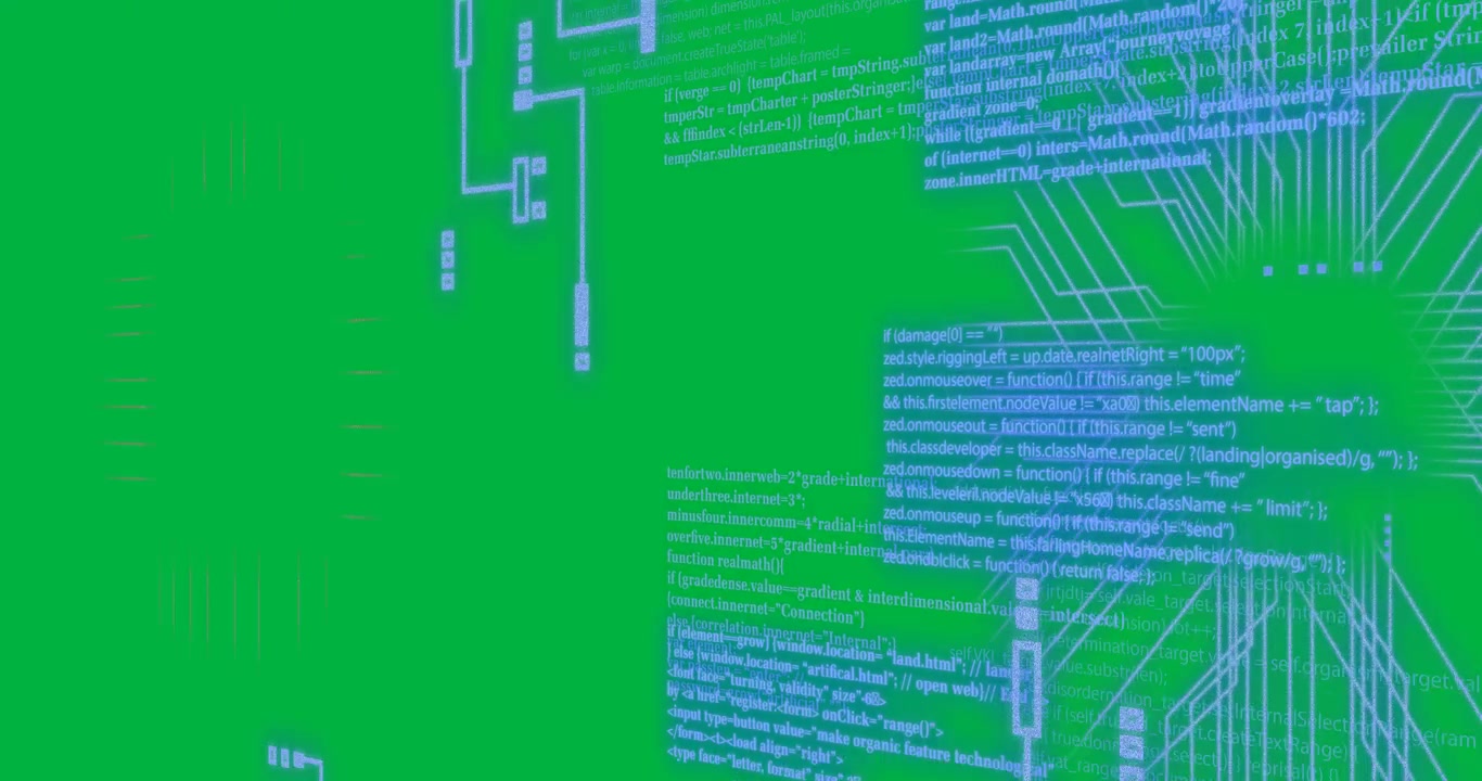 Animation of artificial intelligence data processing over transparent background
