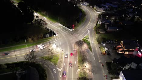 aerial hyper-lapse christchurch orbit intersection night, new zealand