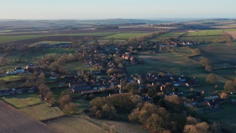 yorkshire village drone wide shot