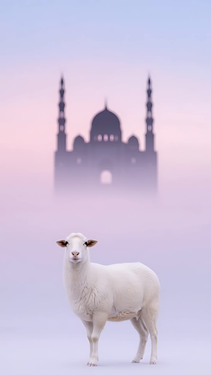 Mesquita Eid al-Adha Fundo Islâmico 4K.