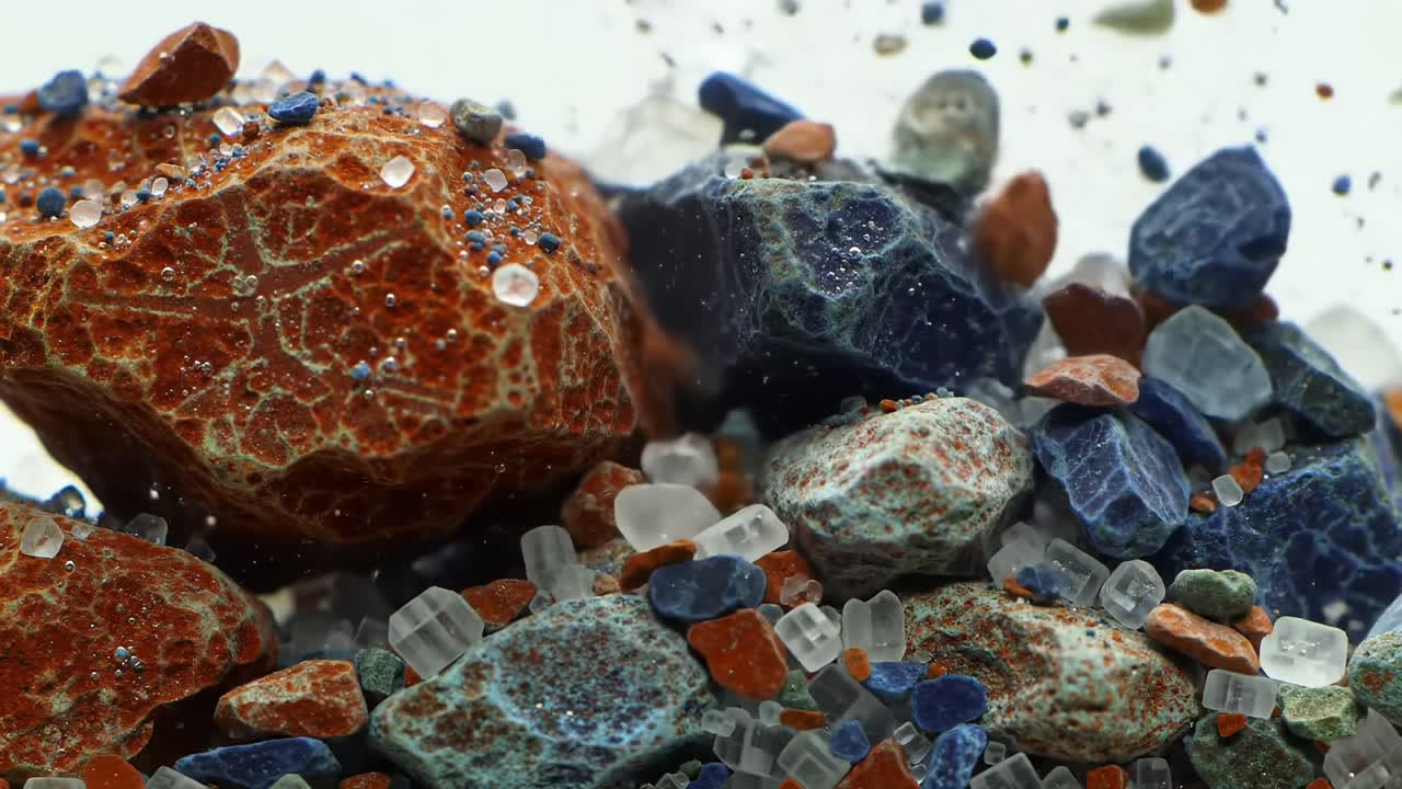 Exploring the Beauty of Minerals and Rocks Through a Captivating Water Interaction