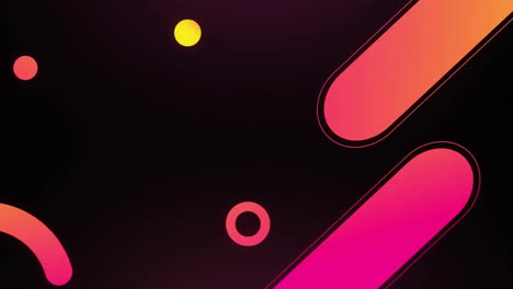 animation of orange and pink shapes moving on black background