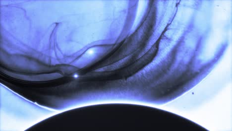 eclipse de órbita del planeta en la nebulosa y la luz
