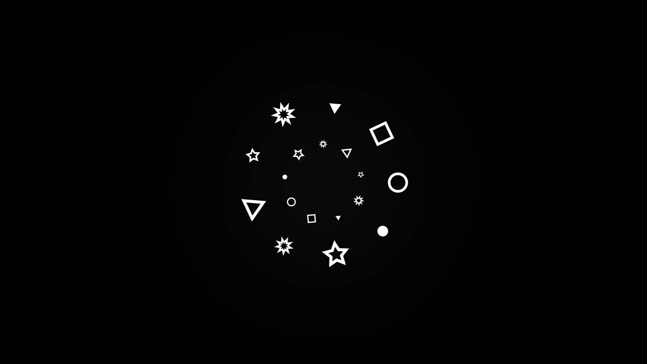 Animated Geometric Shapes Loading Loop on Black Background