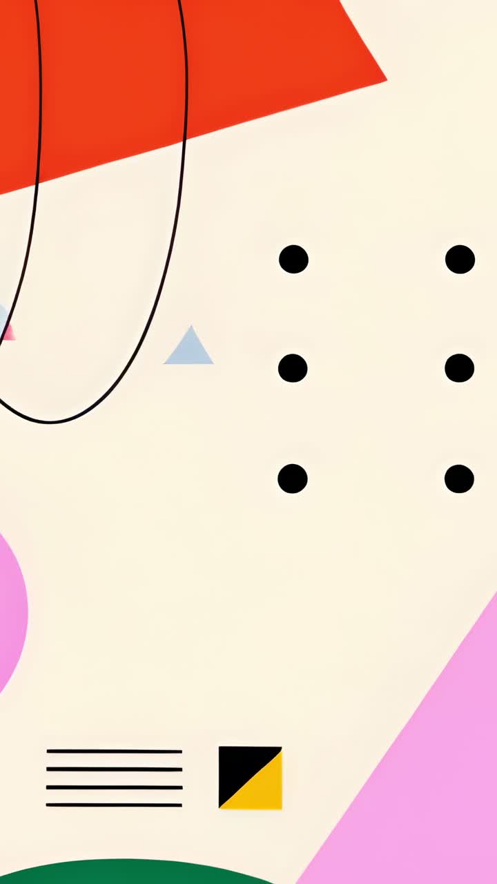 Vertical video: At fourth second, blue triangle sliding in and reversing off canvas, with dot grid