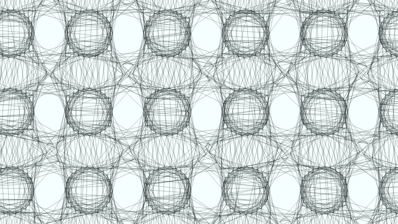 Symmetrical pattern of connected circles and lines