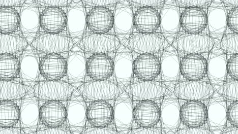 symmetrical pattern of connected circles and lines