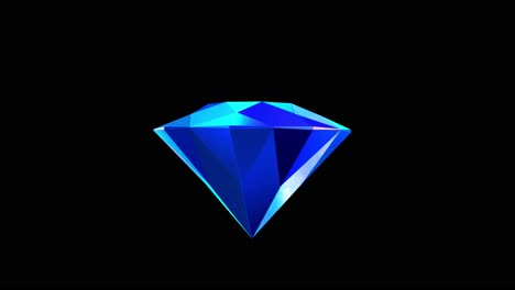 animación de diamante rotativo azul en bucle 4k