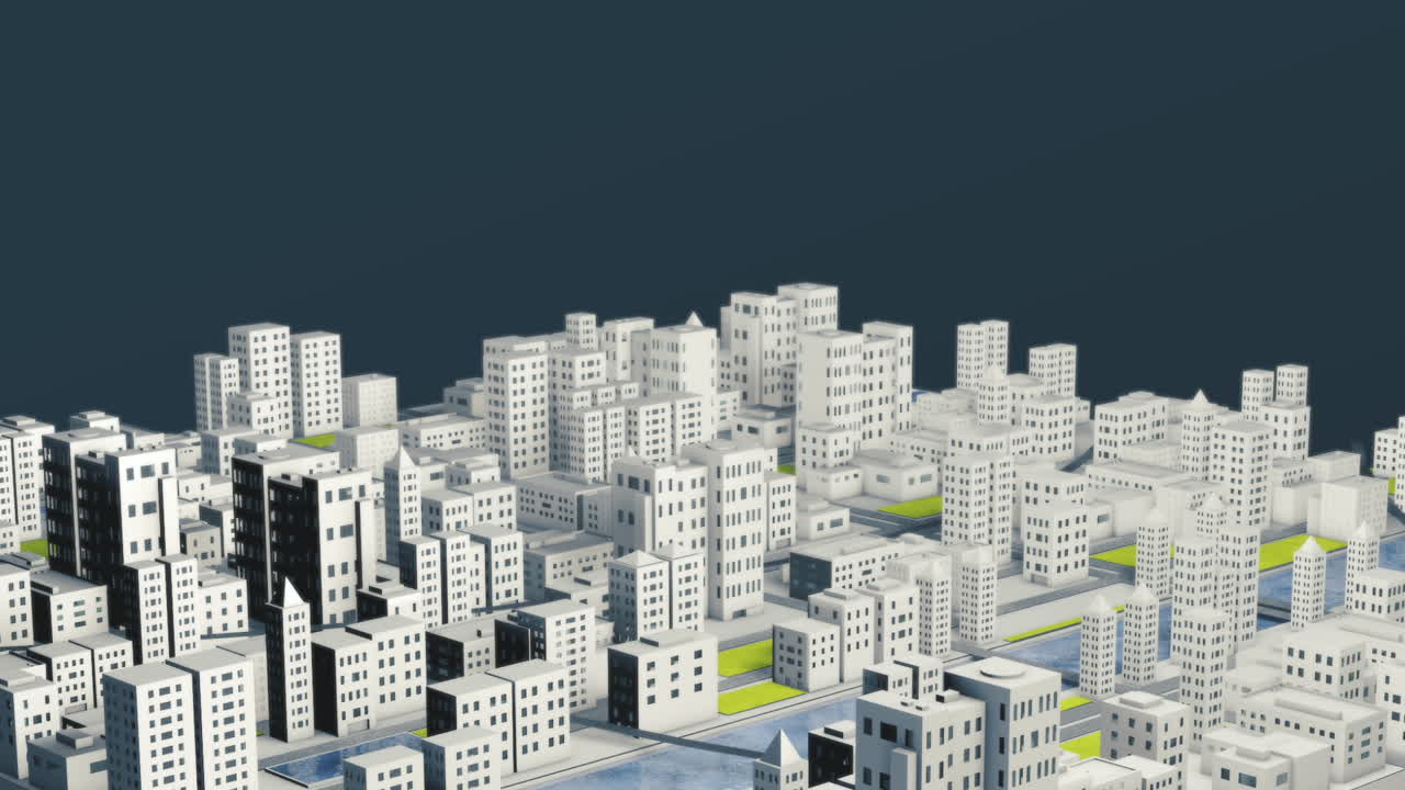 현대 도시 의 3d 렌더링