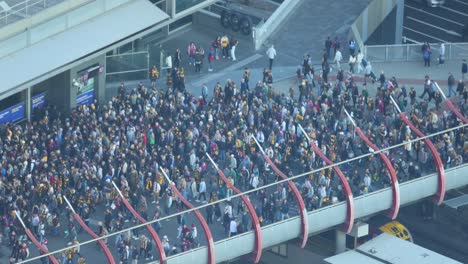 large crowd gathered at melbourne location