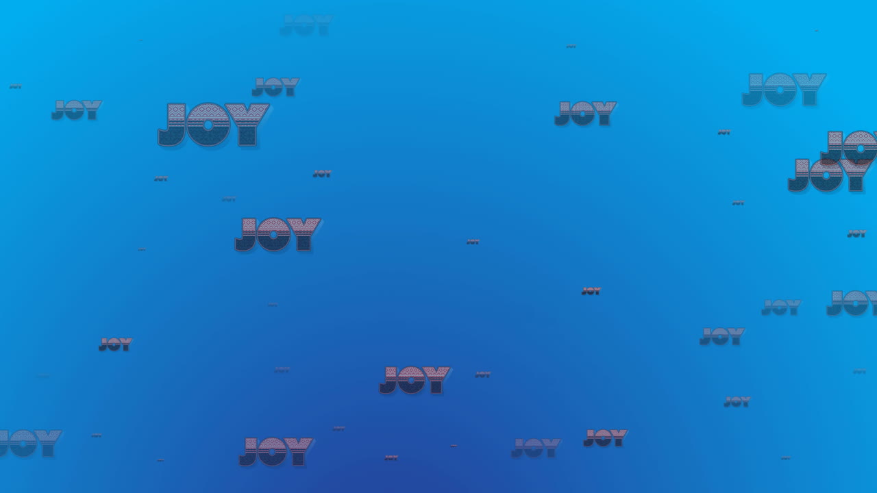 파란색 배경에 크리스마스에 여러 기 텍스트의 애니메이션