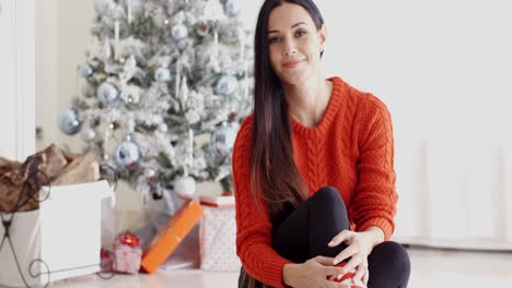 Young-woman-relaxing-over-the-Christmas-season