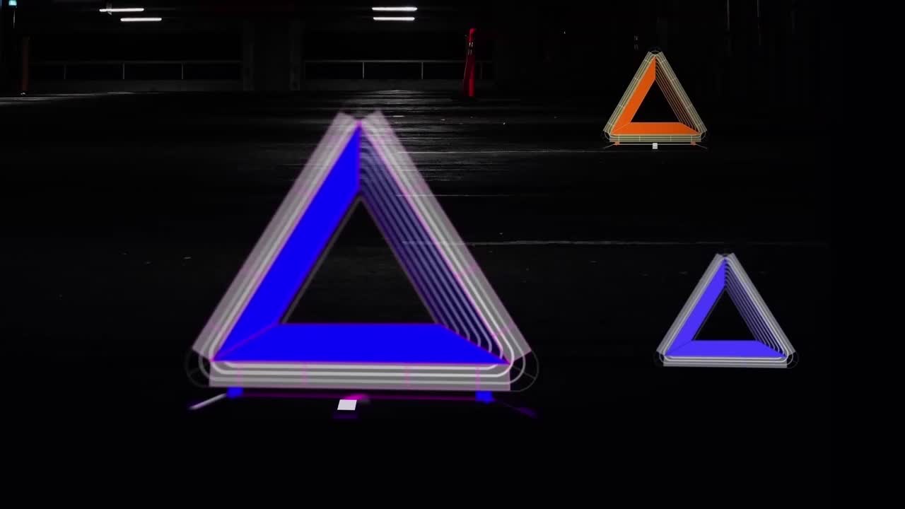 Futuristic Digital Car Parts Animation with Neon Glow