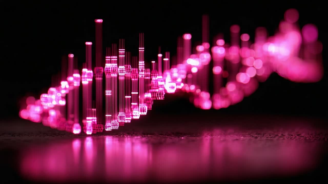 An Artistic Representation of Sound Waves in Vibrant Pink Tones, Capturing the Dynamic Energy and Rhythm Through a Beautifully Abstract Visualization