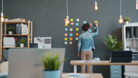 woman planning a meeting in modern office