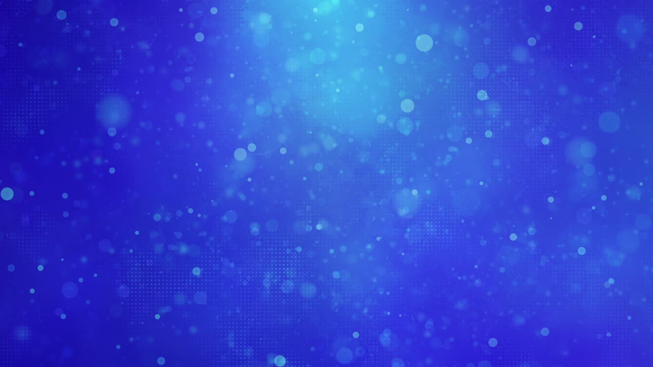Loopable blue water background with floating rotating particles and bubbles